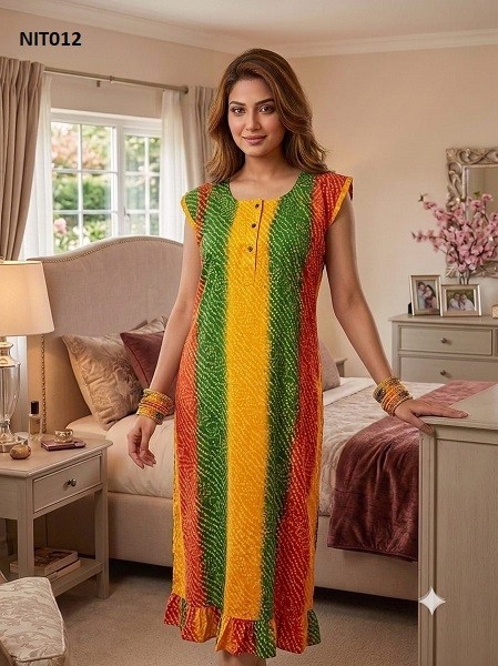 Flutter Sleeve Cotton Night wear NIT012