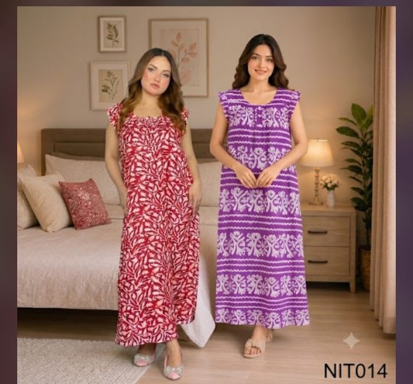 Flutter Sleeve Cotton Night wear Combo (Set of 2) NIT014