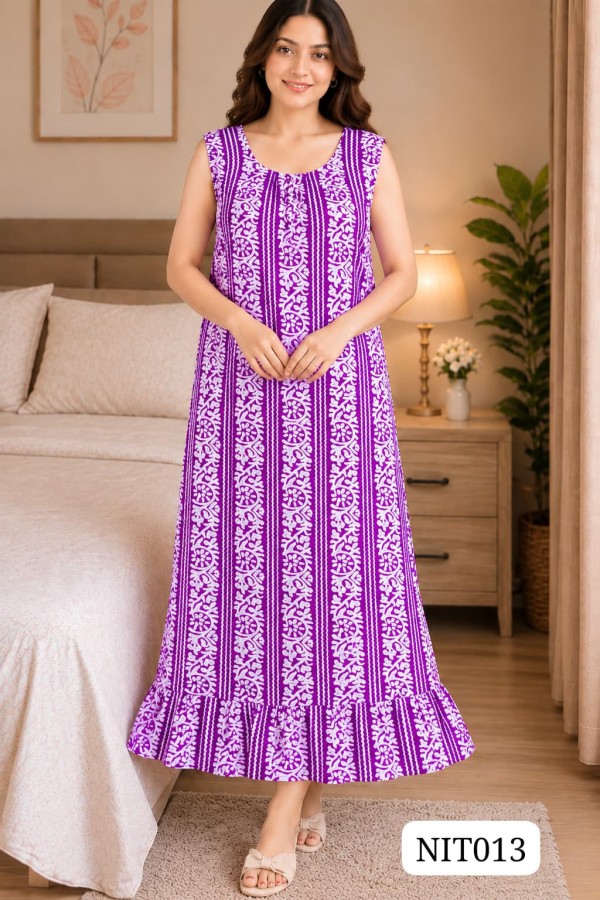 Flutter Sleeve Cotton Night wear NIT013